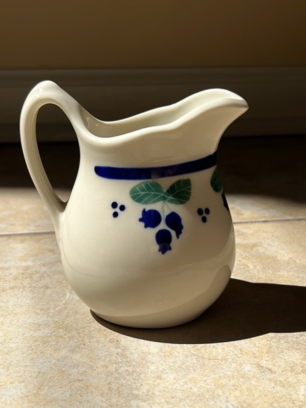 Hartstone Pottery USA creamer in blueberry pattern